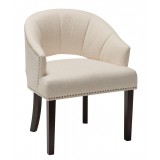 Vivian Chair - Silver Nail Head Trim And Dark Espresso Legs - Otter Velvet Fabric