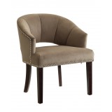 Silver Nail Head Trim And Dark Espresso Legs