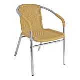Anodized Aluminum Frame Arm Chair - W-21 - Tan