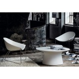 Boracay 36" Round Coffee Table Grey Epoxy/White Solid Surface 