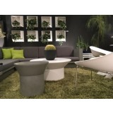 Boracay 36" Round Coffee Table Grey Epoxy/White Solid Surface 