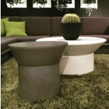 Boracay 36" Round Coffee Table Grey Epoxy/White Solid Surface 