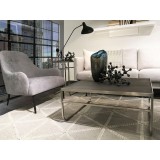 Crete 31" Round Coffee Table Black Concrete Laminate with Brushed Stainless Steel - Different Sizees