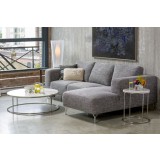 Elysee 39" Round Coffee Table White Volakas Marble with Polished Stainless Steel - Lifestyle 2
