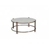 Empire 35" Round Coffee Table - White
