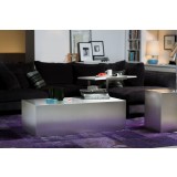 Enix Rectangular Coffee Table Brushed Stainless Steel - Lifestyle