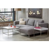 Kubo 30" Square Coffee Table High Gloss White with Stainless Steel - Lifestyle