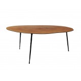 Oakley 12" Low Coffee Table Oak Veneer with Black Iron Legs - Closer