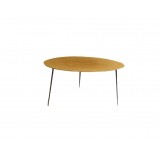 Oakley 14" Tall Coffee Table Oak Veneer with Black Iron Legs