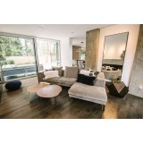 Oakley 14" Tall Coffee Table Oak Veneer with Black Iron Legs - Lifestyle 5