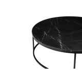 Onix 39" Round Coffee Table - Black - Table Top Angle