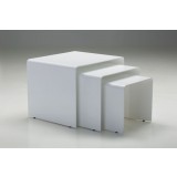 Playa 3 Piece Nesting Coffee Table White Solid Surface