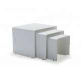 Playa 3 Piece Nesting Coffee Table White Solid Surface - White BG