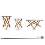 Quasar Coffee Table Clear Glass with Ash Stained Light Walnut - Different Folding Types
