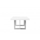 Remi Rectangular Coffee Table High Gloss White - Side View
