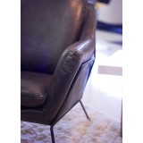 Remi 39" Square Coffee Table High Gloss White with Brushed Stainless Steel -  Table Edge - Lifestyle
