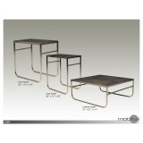 Crete End Table Black Concrete Laminate with Brushed Stainless Steel - Size Variations