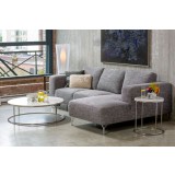 Elysee End Table White Volakas Marble with Polished Stainless Steel - Lifestyle 2