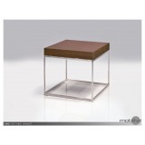 Kubo End Table Natural Walnut with Stainless Steel