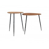Oakley 18" and 20" End Table Oak Veneer with Black Iron Legs