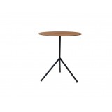 Oakley End Table Oak Veneer with Black Iron Legs - Side