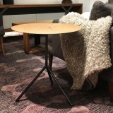 Oakley End Table Oak Veneer with Black Iron Legs - Lifestyle