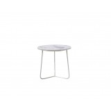 Tripoli 17" End Table White Marble Top