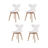 Leisure D With Tan PP Stand Dinning Chair - White - 4 Pc Set