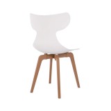 Leisure D With Tan PP Stand Dinning Chair - White - Angled