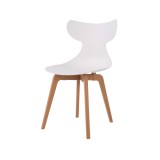 Leisure D With Tan PP Stand Dinning Chair - White - Back Angled