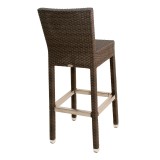 Florida Seating Hand Woven PE Synthetic Wicker Over Aluminum Aluminum Frame Barstool - WIC-07B - Coffee