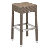 Hand Woven PE Synthetic Wicker Over Aluminum Frame Barstool - WIC-17BB - Indo
