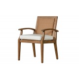 Wildwood Teak Wicker Dining Armchair - Angled