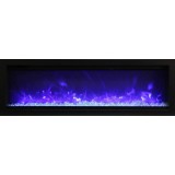 50" Basic Clean-face Electric Built-in With Glass With Black Steel Surround Fireplace - Blue Flame