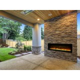 74" Basic Clean-face Electric Built-in With Glass With Black Steel Surround - Lifestyle