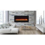 50" Fireplace W/ Blk Gls Surround Log Set & 3 Colors Of Media No Mood Light 