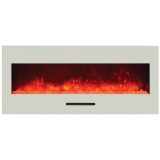 50" Fireplace W/ Blk Gls Surround Log Set - Red Flame (Ice)