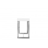 Remi Sofa Table Matte White with Brushed Stainless Steel - Side