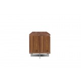 Remi 71x21x17 TV Stand Natural Walnut with Brushed Stainless Steel - Side