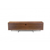 Remi 71x21x17 TV Stand Natural Walnut with Brushed Stainless Steel