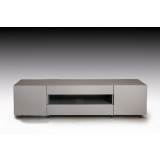 Vero 63x16x18 TV Stand Matte White with Clear Glass 