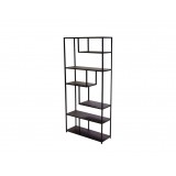 Booker Bookshelf Industrial Metal in Black Powder Coated Finish - Angled View