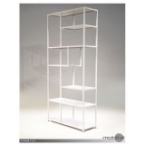 Booker Bookshelf Industrial Metal in White Powder Coated Finish - Angled  Studio Shot