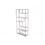 Booker Bookshelf Industrial Metal in White Powder Coated Finish - Angled View