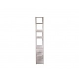 Booker Bookshelf Industrial Metal in White Powder Coated Finish - Side