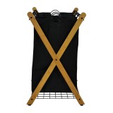 Oceanstar X-Frame Bamboo 3-Bag Laundry Sorter With Bag - Side