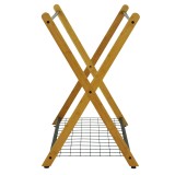 Oceanstar X-Frame Bamboo 3-Bag Laundry Sorter Without Bag - Side