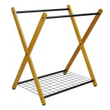 Oceanstar X-Frame Bamboo 3-Bag Laundry Sorter Without Bag - Angled