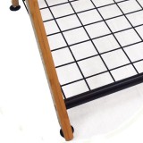 Oceanstar X-Frame Bamboo 3-Bag Laundry Sorter Without Bag - Lower Net Close-Up