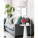 Tower Large End Table High Gloss White - Lifestyle